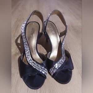 Nine West Black and Silver Women's Heels